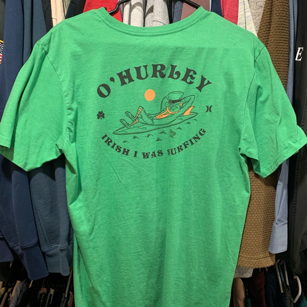 Hurley Green 'Irish I Was Surfing' Tee